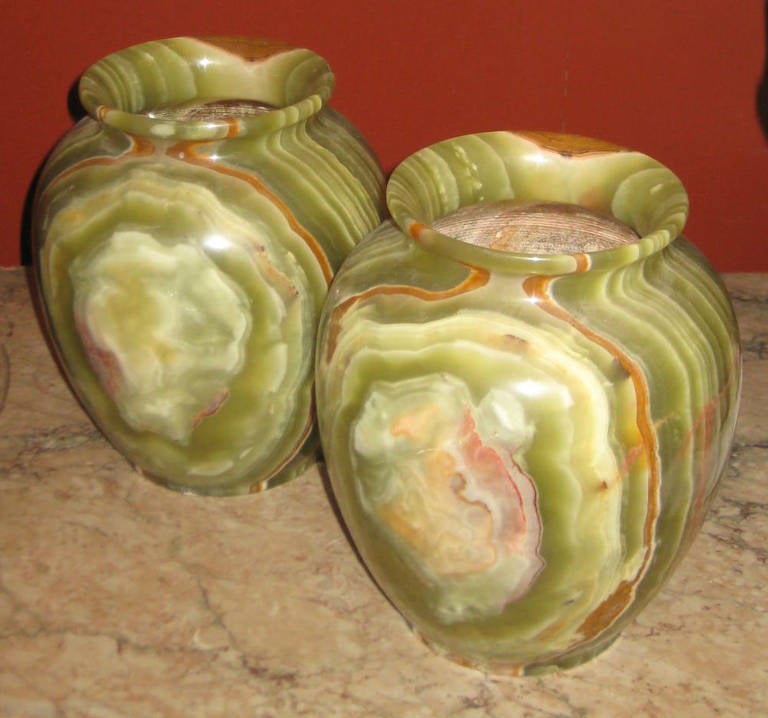 Pair of French onyx vases.