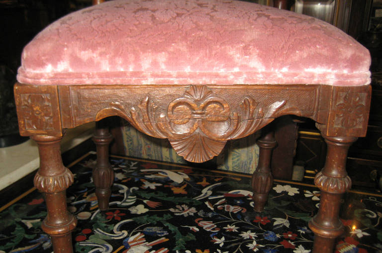19th Century Pair of Italian Carved Walnut, Renaissance Chairs 4