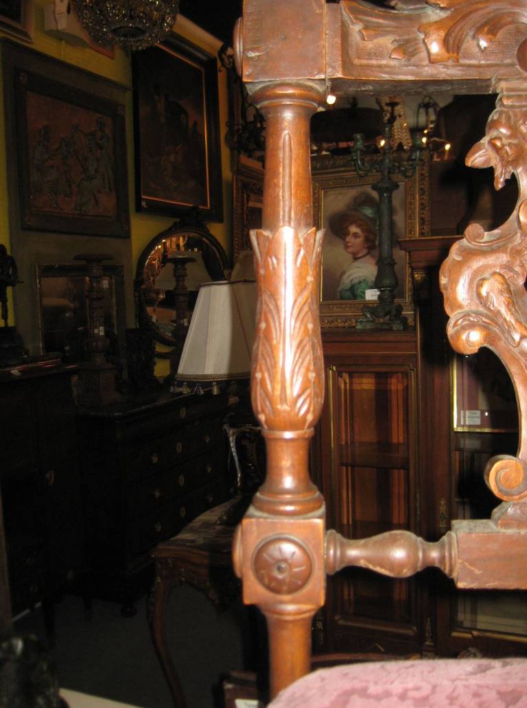 19th Century Pair of Italian Carved Walnut, Renaissance Chairs 3