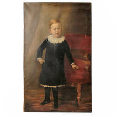 19th Century American School Portrait of a Young Boy