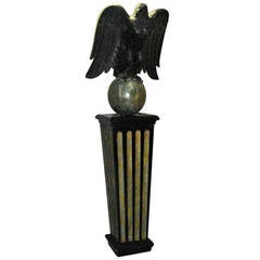 Large Antique American Folk Art Eagle on Pedestal