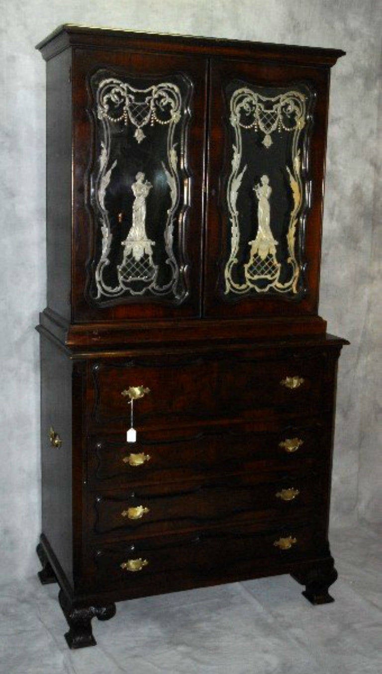 19th Century English Mahogany Two-Part Secretary Bookcase