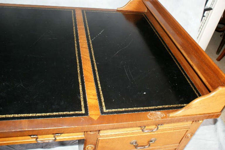 American Martha Washington style Mahogany leather top desk