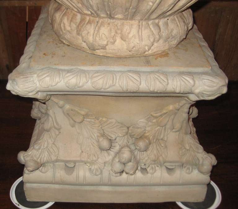 Large 19th Century French Terracotta Jardinière and Pedestal 1