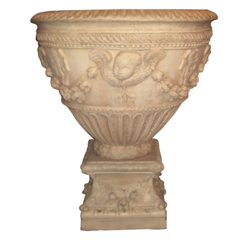 Large 19th Century French Terracotta Jardinière and Pedestal