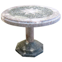 Art Deco Terrazzo Stone Patio Table