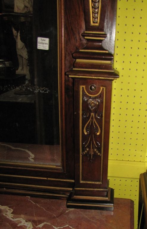 19th Century Carved Walnut Pier Mirror and Console with Label For Sale 1