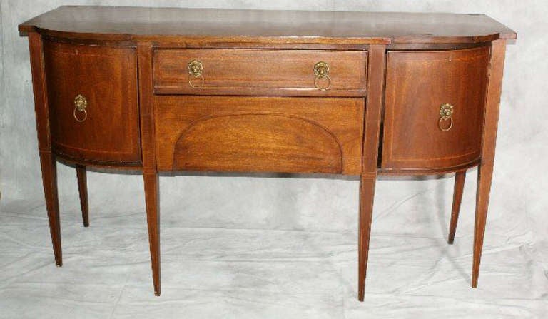 19th Century English George III Inlaid Mahogany Sideboard
