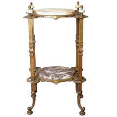 19th c. Bronze and Marble Etegere or Plant Stand