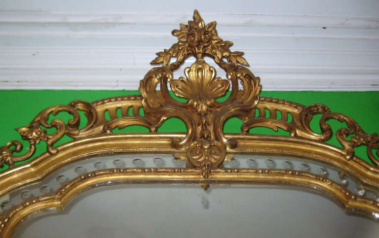 Exquisite Pair of 19th Century French Rococo Carved Giltwood Mirrors In Good Condition In Miami, FL
