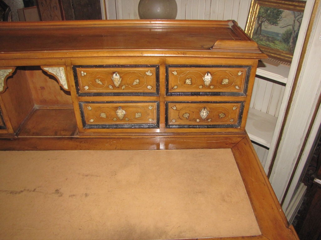 Milanese Walnut & Ivory Inlaid Desk & Chair