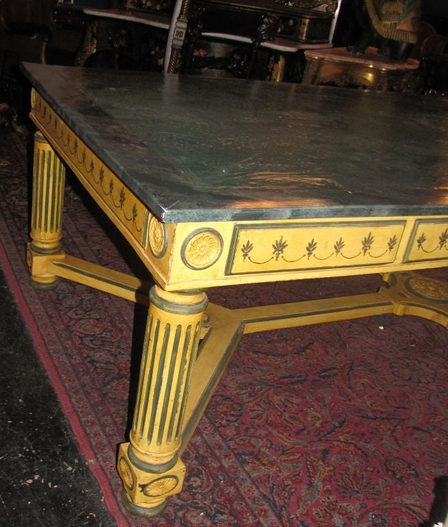 Large Neoclassical Style Pained Dining Table