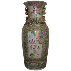 Very Large Chinese Export Porcelain Rose Medallion Vase