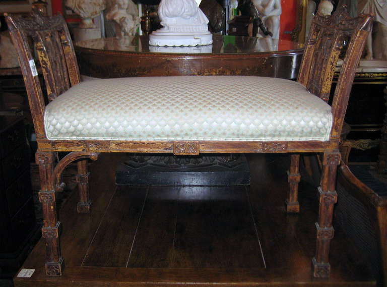 19th c. Chinese Chippendale Bench