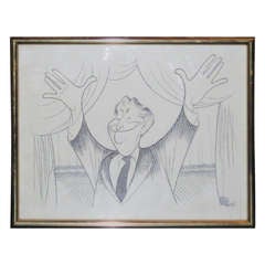 Al Hirschfeld 1903-2003 Ink and Paper Caricature Drawing