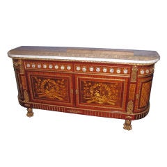 French Empire Style Bronze & Porcelain Mounted Buffet