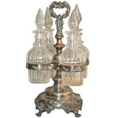 American Victorian Silver-plated Four Bottle Decanter Set (CG111)