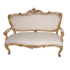 Venetian carved and parcel-gilt settee