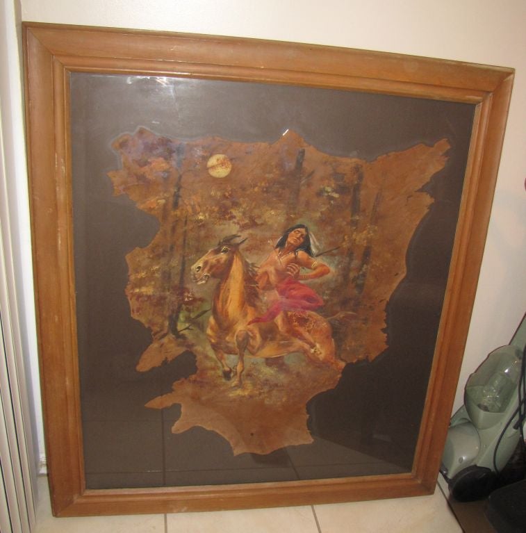 Native American painting on hide