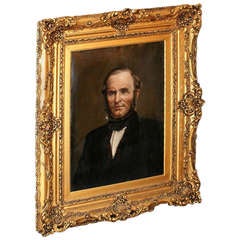 19th c. American School Portrait Painting of a Distinguished Gentleman