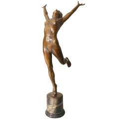 Art Deco Bronze "Naked Dancer" by H. H. Dietzsch