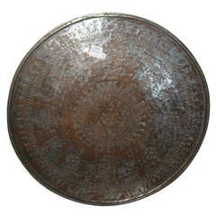 Large Antique Turkish Tinned Copper Tray