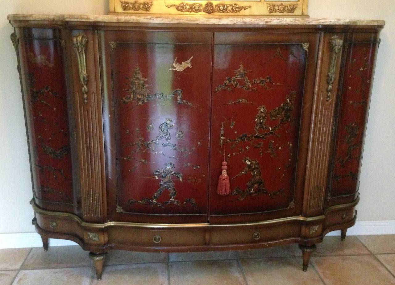 Louis XVI Chinoiserie Decorated Bronze-Mounted Cabinet