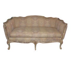 Louis XV style carved and painted settee