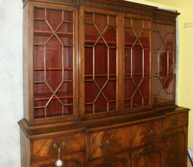 Chippendale Mahogany Breakfront Secretary In Good Condition In Miami, FL