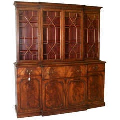 Antique Chippendale Mahogany Breakfront Secretary