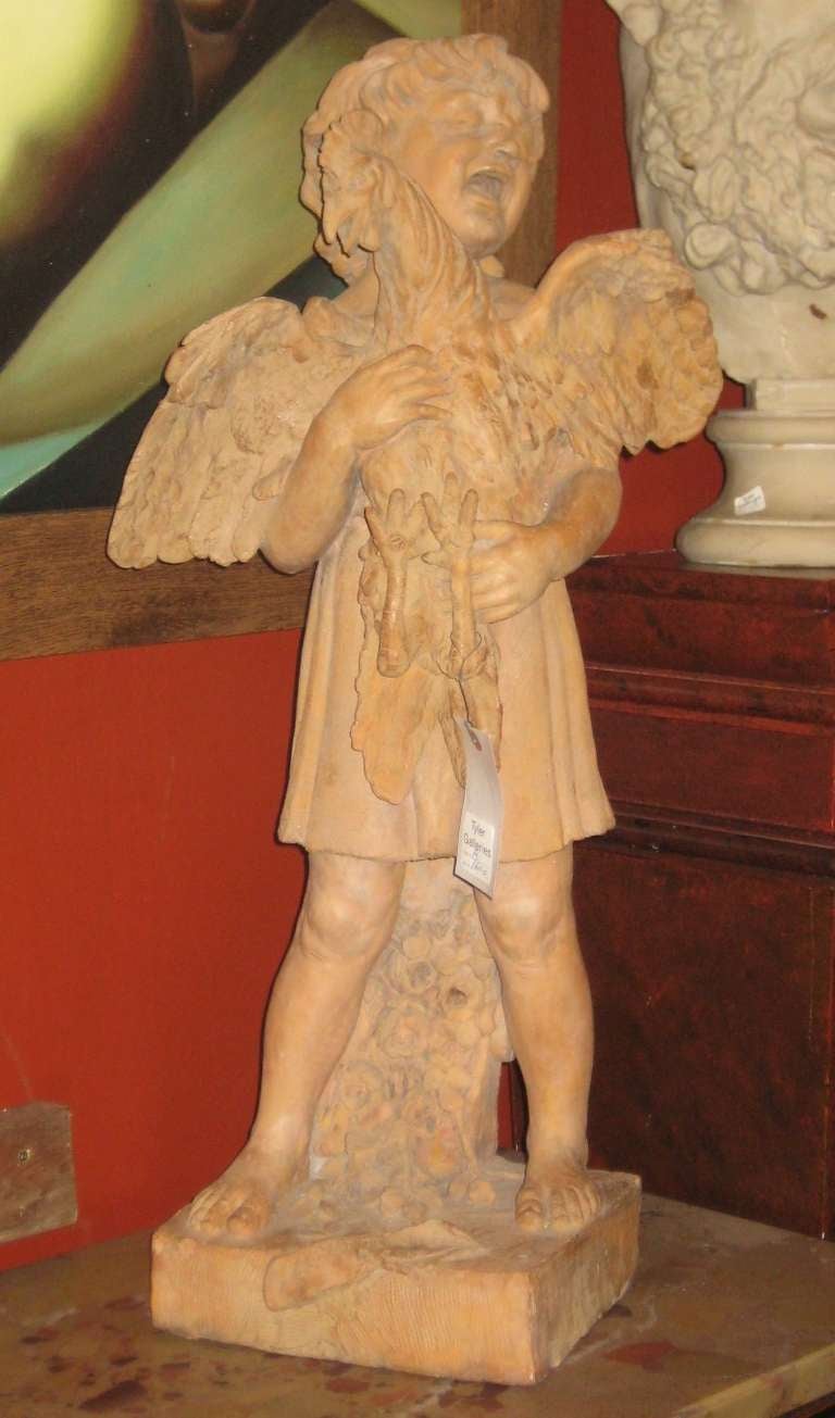 Attributed Emile Laporte, French 1858-1907, L'Enfant Terrible, terracotta, unsigned but typical of a Laporte subject.
