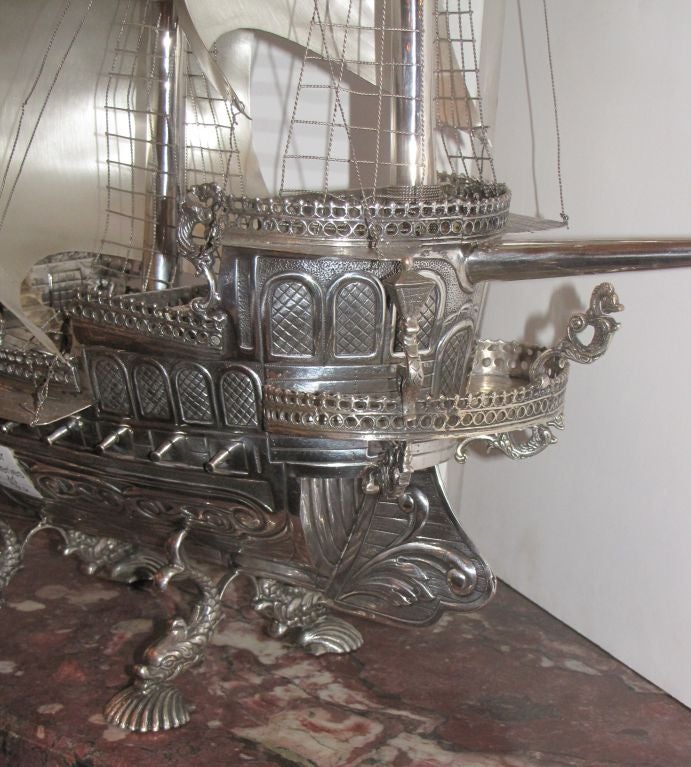 Large Silver Ship Model (Nef) 1