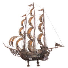 Large Silver Ship Model (Nef)