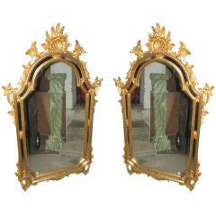 Pair of Italian gilt-wood mirrors