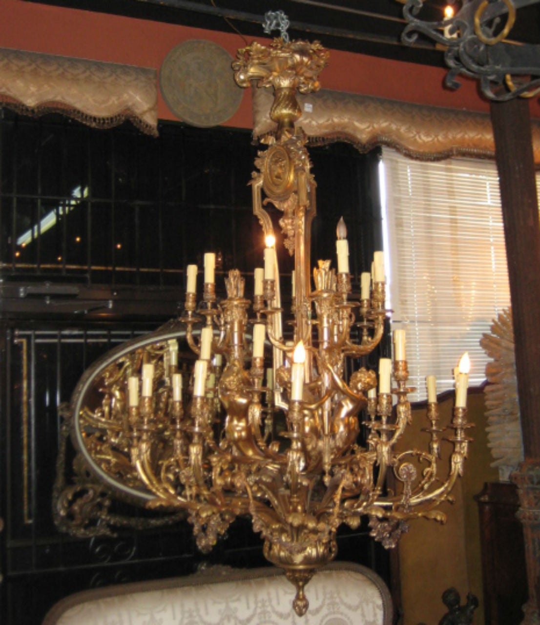 An Important Palace Size Dore Bronze Chandelier by F. Barbedienne