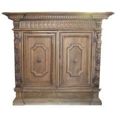 19th c. Renaissance Revival carved walnut cabinet