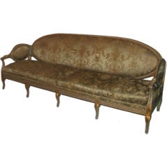 19th c. Italian Palace Size Painted and Parcel Gilt Sofa