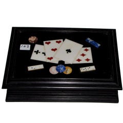 Italian Pietra Dura playing card box.