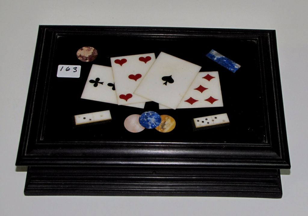 Italian Pietra Dura playing card box.