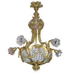 (A1561) Bonze and Crystal chandelier