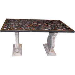 Pietre Dura Rectangular Marble Table