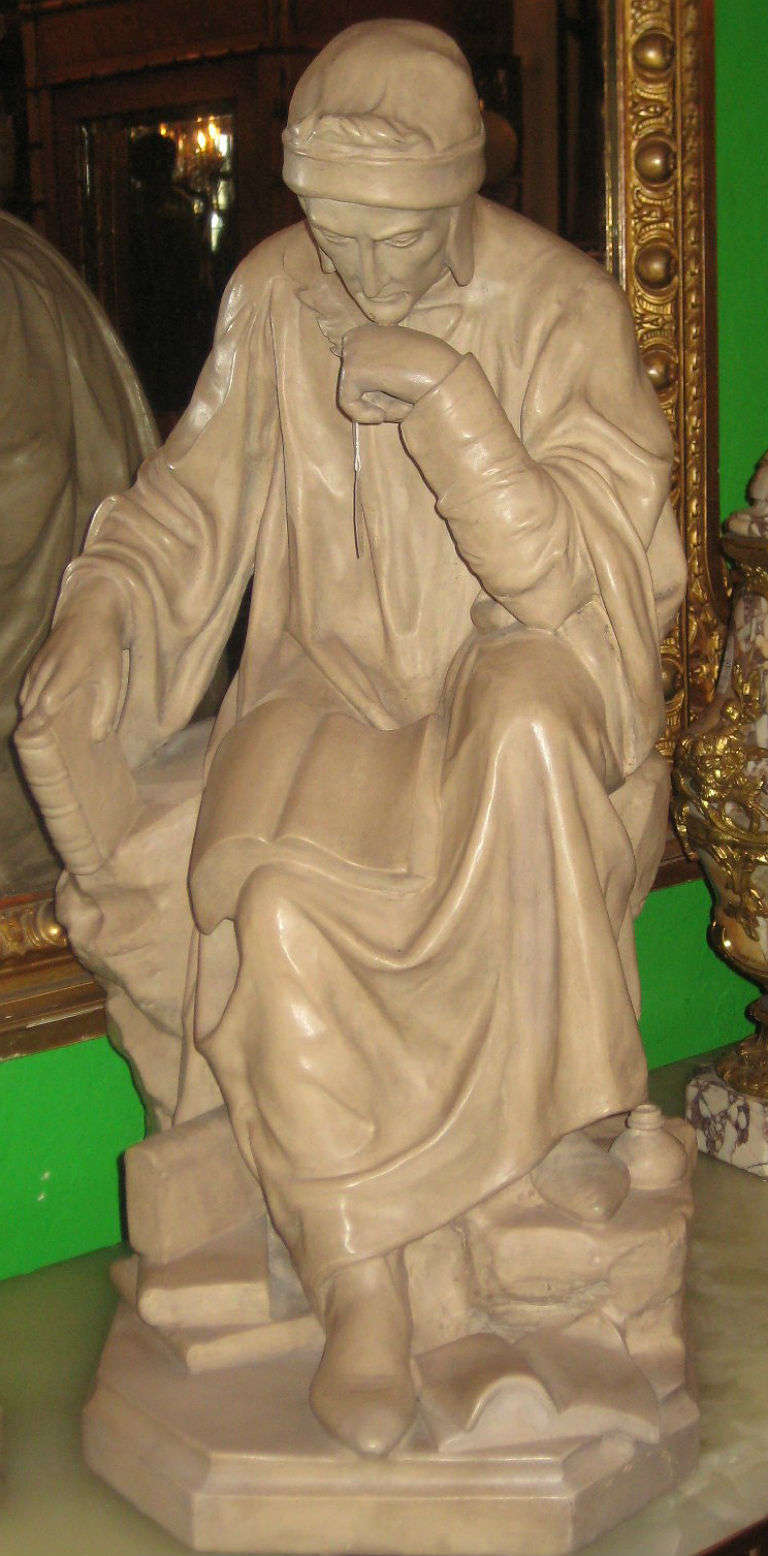 19th Century Italian Terrocatta Sculpture of Dante, A1645