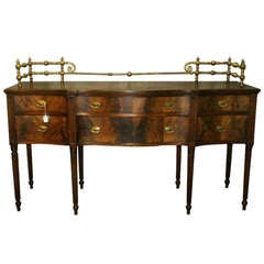 Baker Furniture Mahogany Sideboard with Brass Gallery
