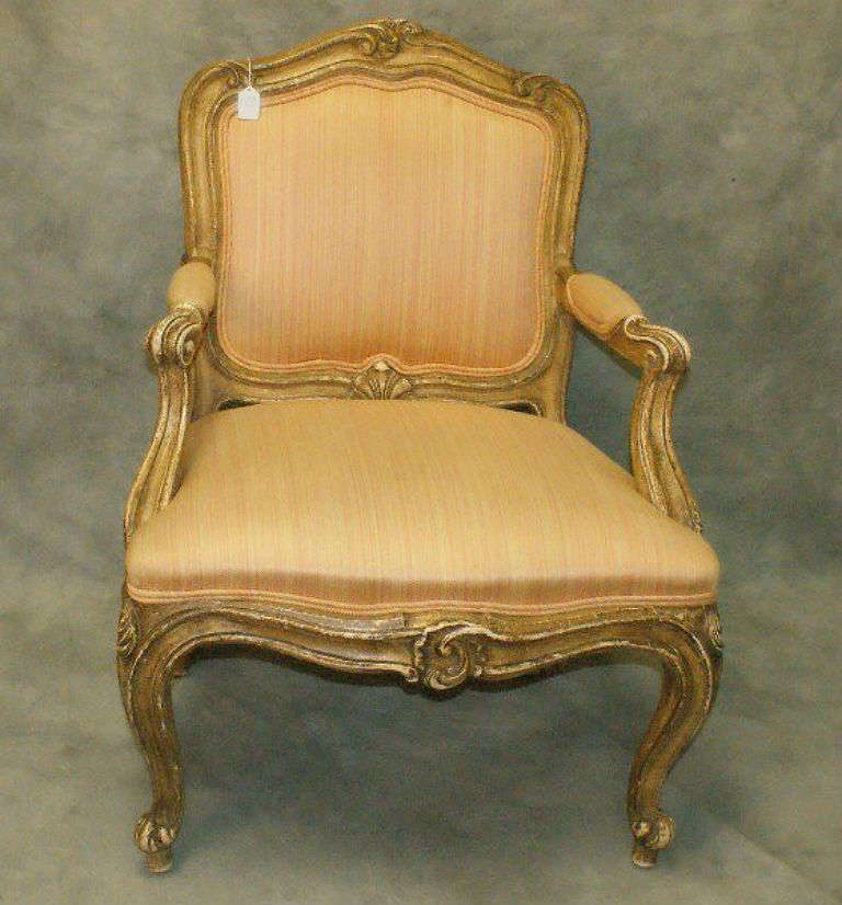 A Beautiful Single Louis XV French painted Fauteuil In Good Condition In Miami, FL