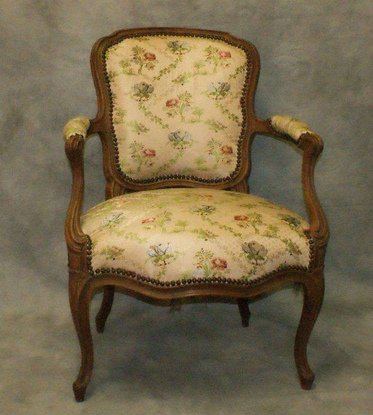 19th Century Pair of 19th c. French Louis XV Carved Fauteuils For Sale