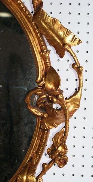 Italian 19th C carved wood and gilt gesso figural girandole mirror (K26)