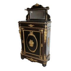 19th C Napoleon III ebonized and gilt-bronze mounted cabinet