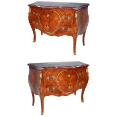 A matched pair of French 19th century commodes