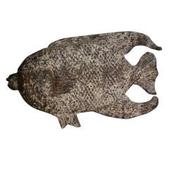 Large American Folk Art carved wood Blow Fish