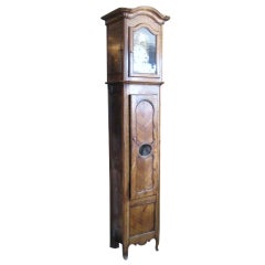 18th c. Country French Carved Fruitwood Tall Case Clock - REDUCED